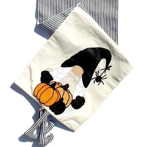 Jack O Lantern Lane Gnome W/ Legs Halloween Decorative Table Runner 14in x 72in